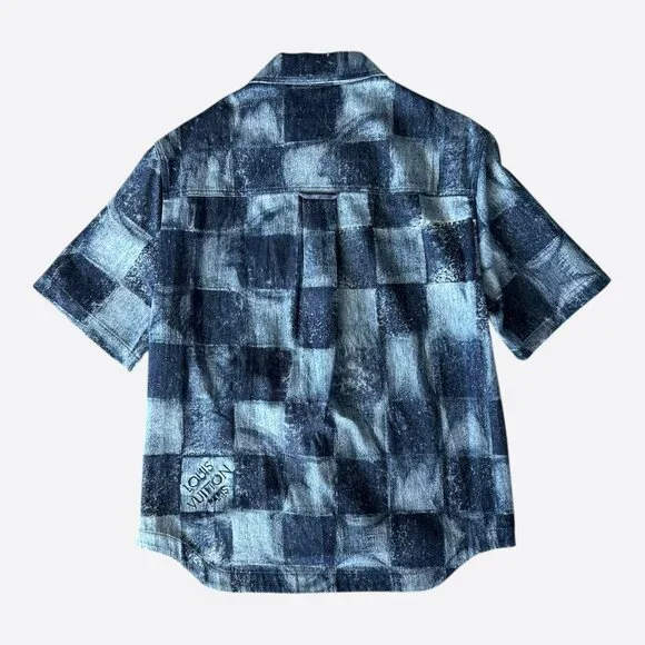 Louis Vuitton Blue Damier Salt Button Up Shirt